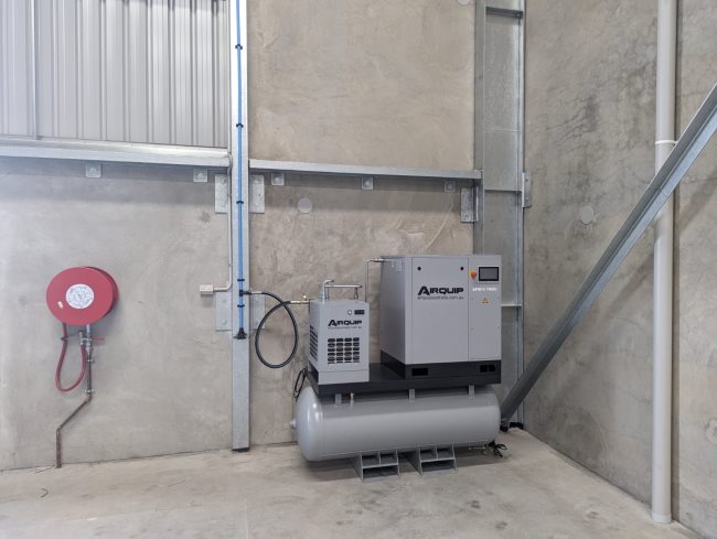 A workshop air line installation.