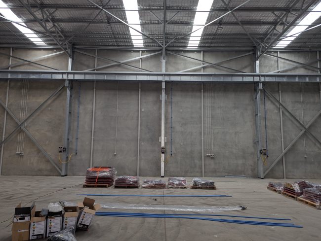 A workshop with an air line installation.